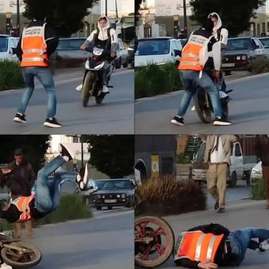 سائق دراجة نارية متهور بالدار البيضاء يرسل مفتش شرطة إلى المستعجلات